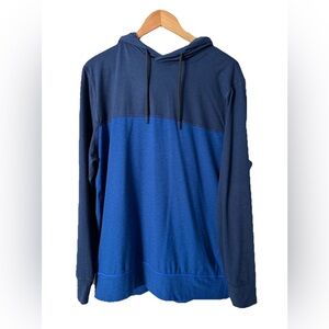 American Eagle Blue Colorblock Pullover Hoodie Men’s Size L Casual Sweatshirt